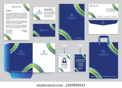 Set of modern stationery design template