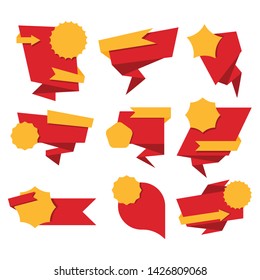 Set of modern stickers. Advertising, banner, stickers and labels. Vector illustration