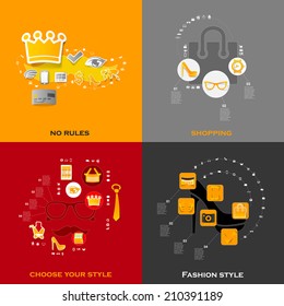 Set of modern stickers. Fashion