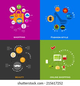 Set of modern stickers. Fashion