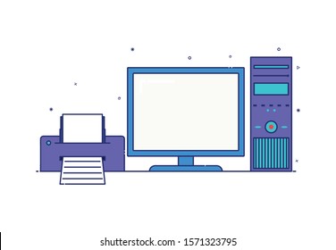 set of modern style computer icons