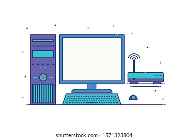 set of modern style computer icons