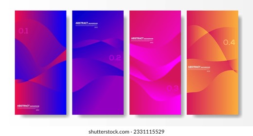Set of modern style gradient color template design for banner, flayer, flyer, social media template