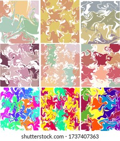 Un conjunto de fondo moderno y elegante con diferentes colores se puede utilizar como impresión o como tarjetas creativas brillantes.