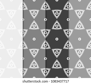 set of modern stylish geometry hexagonal seamless pattern art deco background. Luxury texture for wallpaper, invitation. Super vector illustration and design ornament.