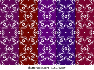 set of modern stylish geometry seamless pattern art deco background. Luxury texture for wallpaper, invitation. Vector illustration.