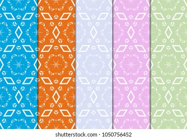 set of modern stylish geometry seamless pattern art deco background. Luxury texture for wallpaper, invitation. Vector illustration.