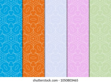 set of modern stylish geometry seamless pattern art deco background. Luxury texture for wallpaper, invitation. Vector illustration.