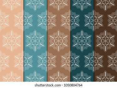 set of modern stylish geometry seamless pattern art deco background. Luxury texture for wallpaper, invitation. Vector illustration.