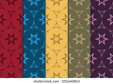 set of modern stylish geometry seamless pattern art deco background. Luxury texture for wallpaper, invitation. Vector illustration.