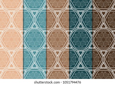 set of modern stylish geometry seamless pattern art deco background. Luxury texture for wallpaper, invitation. Vector illustration.