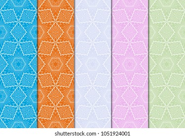 set of modern stylish geometry seamless pattern art deco background. Luxury texture for wallpaper, invitation. Vector illustration.