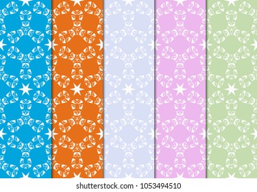 set of modern stylish geometry seamless pattern art deco background. Luxury texture for wallpaper, invitation. Vector illustration.