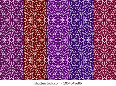 set of modern stylish geometry seamless pattern art deco background. Luxury texture for wallpaper, invitation. Vector illustration.