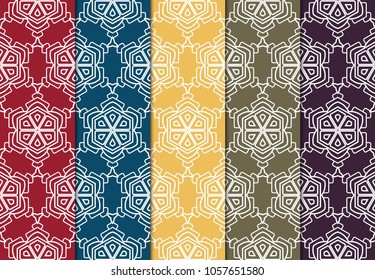 set of modern stylish geometry seamless pattern art deco background. Luxury texture for wallpaper, invitation. Vector ornament design illustration.