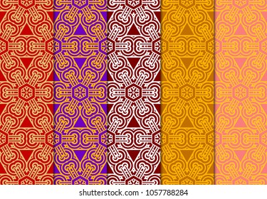 set of modern stylish geometry seamless pattern art deco background. Luxury texture for wallpaper, invitation. Vector illustration and design ornament.