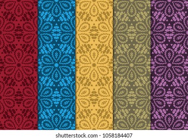 set of modern stylish geometry seamless pattern art deco background. Luxury texture for wallpaper, invitation. Vector illustration.