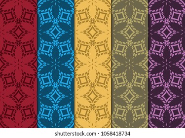 set of modern stylish geometry seamless pattern art deco background. Luxury texture for wallpaper, invitation. Vector illustration.