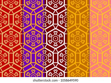 set of modern stylish geometry seamless pattern art deco background. Luxury texture for wallpaper, invitation print.