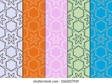 set of modern stylish geometry seamless pattern art deco background for texture.