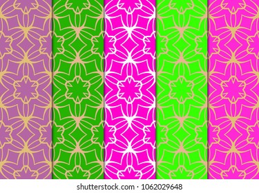 set of modern stylish geometry seamless pattern art deco background. Luxury texture for wallpaper, invitation print.