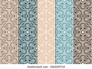 set of modern stylish geometry seamless pattern art deco background. Luxury texture for wallpaper, invitation print.