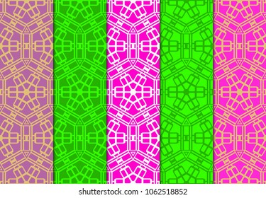 set of modern stylish geometry seamless pattern art deco background. Luxury texture for wallpaper, invitation print.