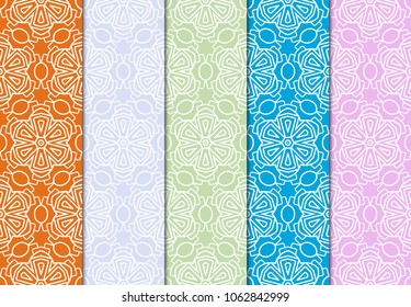 set of modern stylish geometry seamless pattern art deco background. Luxury texture for wallpaper, invitation. Vector ornament design illustration.