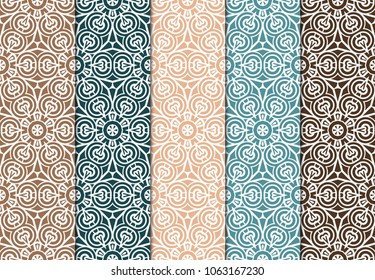 set of modern stylish geometry seamless pattern art deco background. Luxury texture for wallpaper, invitation print.