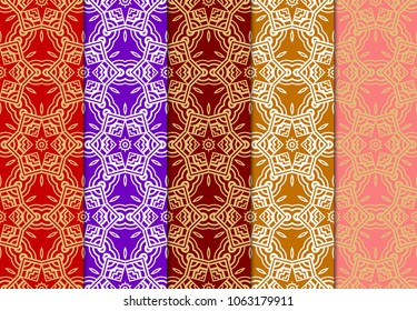 set of modern stylish geometry seamless pattern art deco background. Luxury texture for wallpaper, invitation print.