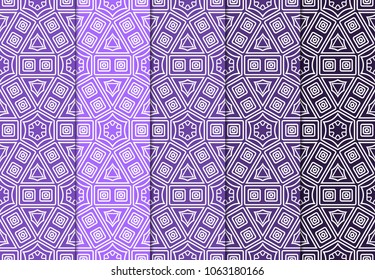 set of modern stylish geometry seamless pattern art deco background. Luxury texture for wallpaper, invitation. Vector illustration and design ornament.