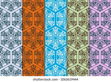 set of modern stylish geometry seamless pattern art deco background for texture.
