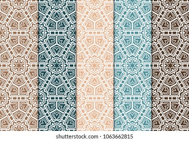 set of modern stylish geometry seamless pattern art deco background. Luxury texture for wallpaper, invitation. Vector illustration and design ornament.