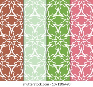 set of modern stylish geometry seamless pattern art deco background. Luxury texture for wallpaper, invitation. Super vector illustration.