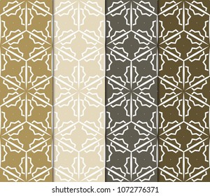 set of modern stylish geometry seamless pattern art deco background. Luxury texture for wallpaper, invitation. Super vector illustration.