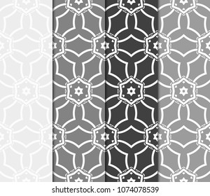 set of modern stylish geometry seamless pattern art deco background. Luxury texture for wallpaper, invitation. Super vector illustration.
