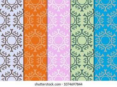 set of modern stylish geometry seamless pattern art deco background. Luxury texture for wallpaper, invitation. Vector illustration and design ornament.