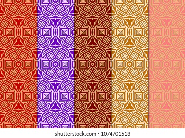 set of modern stylish geometry seamless pattern art deco background. Luxury texture for wallpaper, invitation. Vector illustration and design ornament.