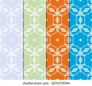 set of modern stylish geometry seamless pattern art deco background. Luxury texture for wallpaper, invitation. Super vector illustration.