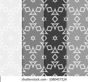 set of modern stylish geometry seamless pattern art deco background. Luxury texture for wallpaper, invitation. Super vector illustration.