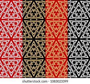 set of modern stylish geometry seamless pattern art deco background. Luxury texture for wallpaper, invitation. Super vector illustration.