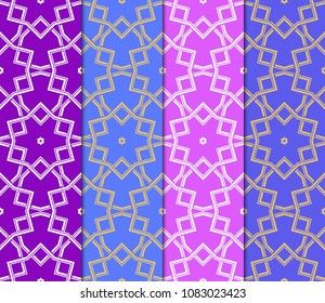 set of modern stylish geometry seamless pattern art deco background. Luxury texture for wallpaper, invitation. Super vector illustration.