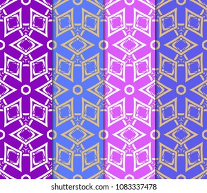 set of modern stylish geometry seamless pattern art deco background. Luxury texture for wallpaper, invitation. Super vector illustration.