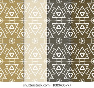 set of modern stylish geometry seamless pattern art deco background. Luxury texture for wallpaper, invitation. Super vector illustration.
