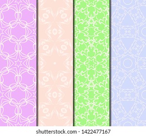 Set of Modern Stylish Geometry Seamless Pattern Art Deco Background. Luxury Texture For Wallpaper, Invitation. Vector Illustration. 