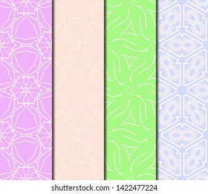 Set of Modern Stylish Geometry Seamless Pattern Art Deco Background. Luxury Texture For Wallpaper, Invitation. Vector Illustration. 
