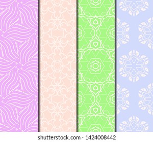 Set of Modern Stylish Geometry Seamless Pattern Art Deco Background. Luxury Texture For Wallpaper, Invitation. Vector Illustration. 