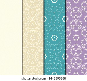 Set of Modern Stylish Geometry Seamless Pattern Art Deco Background. Luxury Texture For Wallpaper, Invitation. Vector Illustration. 