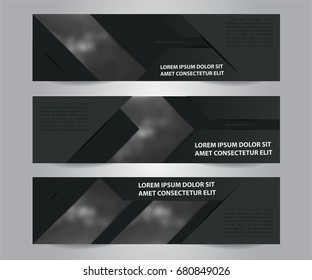 Set of Modern technology banner design. Black template banner for web design.