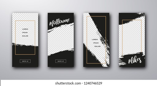 Set of modern templates for the phone. Stories template. Vector illustration smartphone screen.